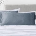 Set of 2 Luxton 100% Organic Bamboo King Size Pillowcases Dark Grey Blue Luxury Bamboo Lyocell Pillowcase 2pcs Pair (King Size 50x90cm, Grey Blue)