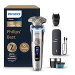 Philips World's No.1 Electric Shaver | Our Closest Shave Ever - 0.08 mm below Skin Level | Powered by AI | SkinIQ Pro Tech | UV Case - Kills 99.9% Bacteria | Quick Cleaning Pod | 5 Shaving Modes | Pressure & Motion Guidance | 7 Yr Warranty | XP9404/46
