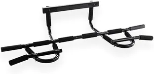 Iron Chin Up Bar Gen. 2 - Door Home Gym - Professional Quality Upper Body Workout Bar - Adjustable for Doors 24” to 32” - Quick, Easy Assembly No Tools - Built to Last - High Density Foam Grips