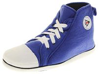 Dunlop Mens High Top Sneaker Warm Fleece Novelty Slippers Trainer Slipper Boots Blue Size UK 6-7 (S)