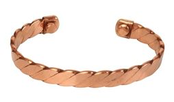 Touchstone Copper Handcrafted Beautiful Braided Magnetic Hand Forged With Solid And High Gauge Braided Pattern Minimalistic Elegance Pure Copper Bracelet In Natural Tone.