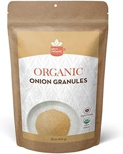 SPICY ORGANIC Onion Granules - Pure USDA Organic - Non-GMO Culinary Granulated Onion- Perfect for Use in Sauces, Soups, Salad Dressings, Condiments, Snack Foods, and Dairy Products - 16 Oz.