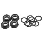 PATIKIL Skateboard Lock Nuts Set, 5/16 Skateboard Truck Axle Washers Spacer Hardware Repair Kit for Longboard Cruiser, Black