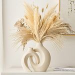 Ceramic Vases - Set of 2 Boho Vases for Home Decor Modern Vases for Dry Flowers Nordic Minimalistic Centerpieces for Tables Living Room Bedroom Dinning Room Office Decorative Pampas Grass Vase White