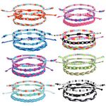 24 Pieces String Wrap Bracelets Handmade Colorful Adjustable Braided Beach Bracelet Set Summer Beach Jewelry for Women Girls