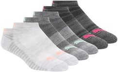 PUMA womens 6 Pack Runner Running Socks, Grey Orange, 9 11 US