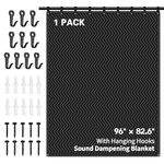 Suvony Large Sound Dampening Blanket 96" x 80" Heavy Duty Soundproof Blanket Noise Cancelling Studio Sound Absorption Curtain/Light Blocker/Moving Blanket