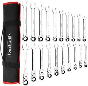 Towallmark 20-Piece Ratcheting Combination Wrench Set, Combo Ratchet Wrenches Set, 72 Teeth, SAE 1/4-3/4"& Metric 6-19mm, Chrome Vanadium Steel with Storage Bag