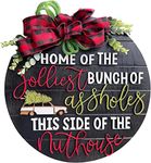 Baokcotei 2024 Christmas Wreath Xmas Decorations Winter Wreaths Merry Christmas Sign for Holiday Rustic Farmhouse Front Door Porch Wall Window Outside Decorations (3D type) (Black)