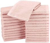 Amazon Basics Washcloth Face Towels, Pack of 24, Petal Pink