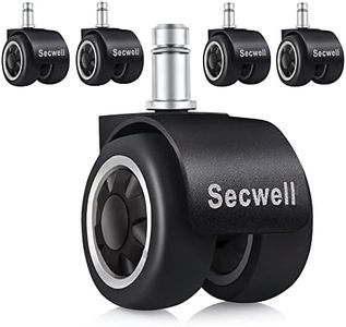 Secwell 5 pcs Ruedas Silla Oficina de Oficina (11mm/50mm) Ruedas de Repuesto Caster Silenciosas Ruedas para Suelo Duro Engrosadas