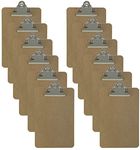 Trade Quest Memo Size 6'' x 9'' Clipboards Standard Clip Hardboard (Pack of 12) (Pen Not Included - for Scale Only)