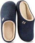 RockDove Men's Sherpa Lined Memory Foam Clog Slipper, Size 10/11 UK Men, Navy Blue