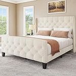 YITAHOME Bed Frame Queen Size, Plat