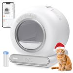 Self Cleaning Cat Litter Box, Automatic Cat Litter Box Self-Cleaning 65L Extra Large Kitty Litter Box with APP Control/Safe Protection/Odor Removal, Smart Cat Litter Box for Multi Cats Garbage Bags