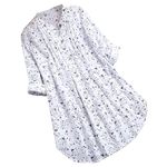 AMhomely Womens Casual Long/Short Sleeve Tops Loose Pleated Tunic Shirts Ladies Summer Henley Shirts Casual T-Shirt Short Sleeve V-Neck Sweatshirt Tops Blouse UK Size S-5XL