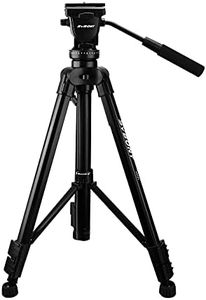 SVBONY SA402 Tripod, Fluid Head Aluminum Travel Tripod with 1/4 inch Quick Shoe Plate for Spotting Scope and Digital SLR DSLR Cameras Camcorder, Load up to 13.2 pounds