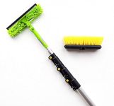 13ft Window Cleaning Pole Dual Swival Pad Squeegee Brush Head Extendable Telescopic Extension Extended Equipment Kit