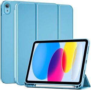 ProCase for iPad (A16) 11th Generation 11 Inch 2025/ iPad 10th Generation 10.9 Inch 2022 Case with Pencil Holder, Hybrid Cover with Soft TPU Back, Supports Touch ID, Auto Wake/Sleep -Sky