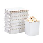 Blue Panda Set of 100 Popcorn Favor Boxes - 16oz Mini Paper Popcorn Containers, Popcorn Party Supplies for Movie Nights, Carnival Parties, Baby Showers and Bridal Showers White - 3 x 4 x 3 Inches