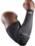 Mcdavid 6500 Hex Padded Arm Sleeve, Compression Arm Sleeve w/ Elbow Pad for Football, Volleyball, Baseball Protection, Youth & Adult Sizes, Sold as Single Unit (1 Sleeve), unisex-adult, Hex Shooter Arm Sleeve Youth, Single, MD6500, Black, One Size- Youth