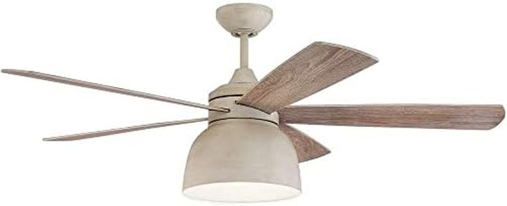 Craftmade VEN52CW5 Ventura 52" Outdoor Ceiling Fan with LED Light and Remote, 5 Blades, Cottage White