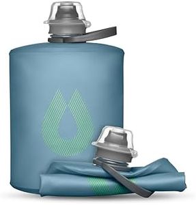 HydraPak Stow (500ml, 17oz) - Collapsible Water Bottle - Ultralight & Packable Travel Bottle, Flexible Ski, Hike, Bike or Climb Squeeze Flask - Tahoe Blue