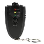 Breathalyzer Keychain, Breathalyzer To Test Alcohol Portable Keychain LED Alcohol Breath Tester with Torch Function Black for Personal and Professional Use