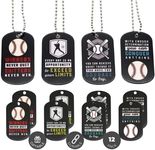 Inkstone Baseball Dogtag Necklaces | Motivational Be The Game Changer | 12 Pack | Encouraging Gift for Students, Teams, Players, and Employee