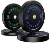 XDDIAS Bumper Plates, Olympic Bumper Plates Set, 2-Inch Rubber Weight Plates with Steel Insert for Weight Lifting and Strength Training - Sold in Single, Pairs or Sets