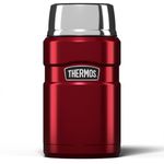 Thermos Stainless King Food Flask, 710ml Capacity - Sleek Multi- Purpose Flask for Daily Food Prep - Durable Stainless Steel with Red Finish - Ideal for On-the-Go Meals & Drinks