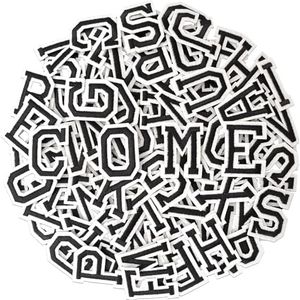 104pcs Black Iron on Letters Patches, Embroidery Fabric Letters Applique Patch for Clothing, Jackets, Jeans, Hats, Backpacks, Socks