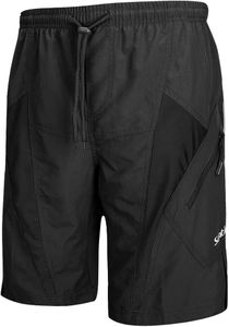Santic Pantalones Cortos de Ciclismo para Hombre, Pantalones Cortos de MTB para Hombre con Almohadilla de Asiento 4D de Secado Rápido para Bicicleta de Montaña Elasticidad Transpirable,Negro XL