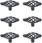 Susenya Drawer Knobs Birdcage Knobs and Pulls Iron 2.9x1x1.6(LxWxH) Matte Black Set of 6