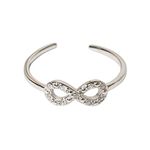 Toe Ring 925 Sterling Solid Silver Adjustable Mixed Design Open Rings Finger Ring Gift (Infinity Toe Ring)