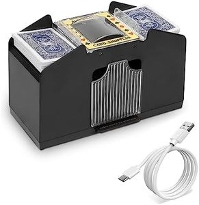 Automatic Card Shuffler, Casino Electric Shuffling Machine, Auto Shuffle Playing Cards, USB or Battery Operated (with USB Cable)… (4 Deck)