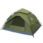 AGLORY 4 Person Pop Up Tent Portable Instant Automatic Tent Waterproof Windproof with Rainfly for Camping Family Traveling Hiking Picnicing(Green)