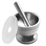 Bekith Brushed Stainless Steel Mortar and Pestle / Spice Grinder / Molcajete
