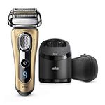 Braun Series 9 9299cc Men's Electric Shaver, Wet&Dry, Rechargeable and Wireless with Integrated Precision Trimmer, Clean&Charge Cleaning Station and Travel Pouch. Gift Edition, Gold