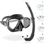 Cressi Perla & Mexico - Combo Set Dive/Snorkeling Mask & Snorkel, Adult Unisex, Clear/Black