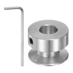 uxcell Single Groove Pulley 8mm Fixed Bore 20mm Outer Diameter Aluminum Alloy with Hex Wrench for Drilling Machine 6mm PU Round Belt