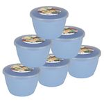 Just Pudding Basins Pastel Colours 1/2 Pint 0.5pt Basin and Clear Lid Pack of 6 Plastic Steaming Bowls Sky Blue (Blue)