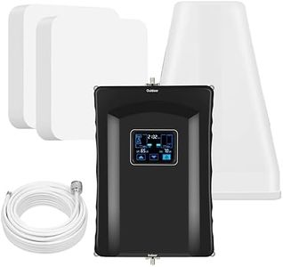 Cell Phone Booster for All U.S Carriers | Boosts 5G 4G LTE 3G | Cell Phone Signal Booster for Home and Office | 2 Indoor Antennas Up to 10000 Sq.Ft | Touch Screen Display | FCC Approved