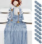 10 Pack Dusty Blue Table Runner 10Ft Cheesecloth Table Runner Boho Gauze Table Runner Long Cheese Cloth Table Runner Romantic Sheer Fabric Table Runners for Wedding Party Bridal Shower