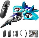 Goolsky RC Airplane Planes, Easy to Fly Remote Control Plane for Adult Kids 2.4GHz 6CH EPP RC Plane 4 Motor RC Aircraft Toys with Gravity Sensing/Stunt Roll/Cool Light/2 Batteries