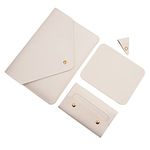 Benfan Laptop Sleeve 14 Inch Compatible with MacBook Pro 14, MacBook Air 13 2010-2017, MacBook Pro 13 2012-2015, Surface Laptop 13.5 with Small Pouch, Mouse Pad and Cord Organizer, Color White