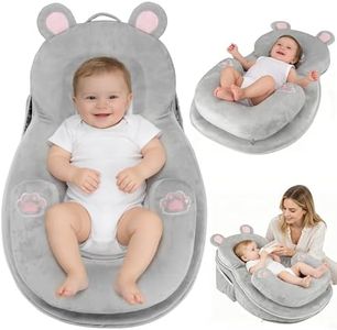 WARMHONIU Baby Feeding Pillow, Anti-Reflux Breastfeeding Infant Lounger & Tummy Time Pillow for Reducing Spit-Up, 25.2" L x 17.7" W, Detachable Cover with Handle & Storage Bag
