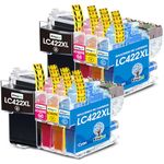 KINGJET LC422XL Ink Cartridges for Brother LC422XL LC422 LC-422XLVAL Ink Cartridges Multipack for Brother MFC-J5340DW MFC-J5345DW MFC-J5740DW MFC-J6540DW MFC-J6940DW Printer, 8 Pack