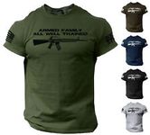 America Guns Armed Family T Shirt US Flag America Funny Military Warrior T-Shirt