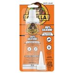 Gorilla Silicone Sealant Caulk White, All-Purpose, Waterproof, Mold & Mildew Resistant, 2.8oz/82ml DIY Squeeze Tube for Kitchen, Bath, Window, Door, Plumbing, Auto, Marine